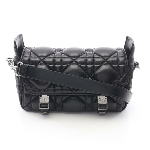 Dior CAMP 小號 Macro Cannage 單肩包 M1243OMIG 黑色皮革二手