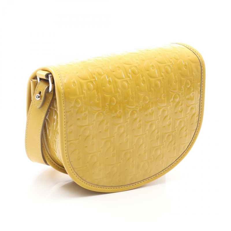 Dior GALLOP 迷你斜背包，漆皮黃色，二手女款-1