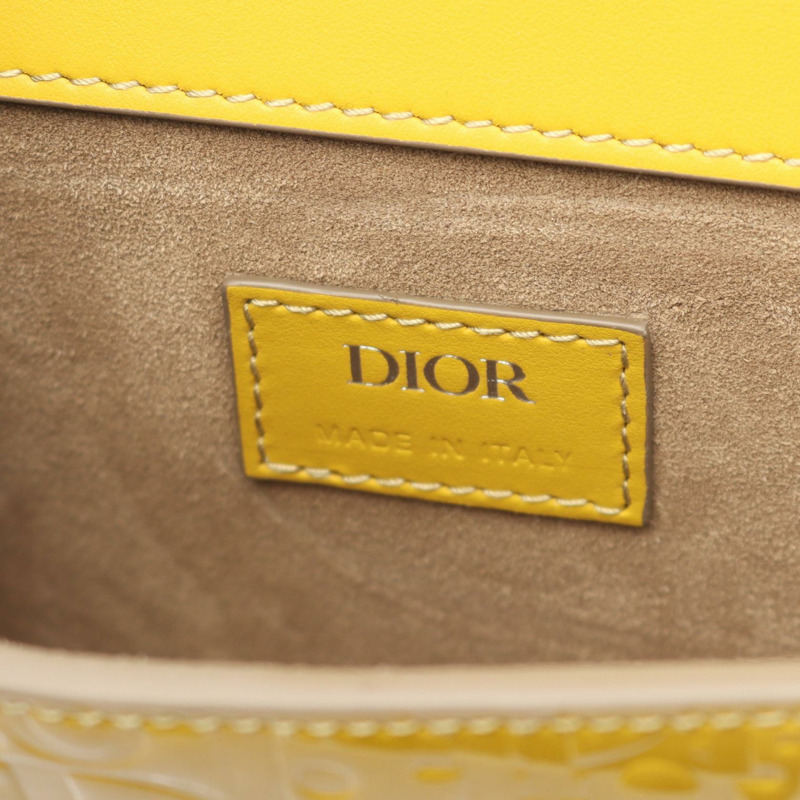 Dior GALLOP 迷你斜背包，漆皮黃色，二手女款-3