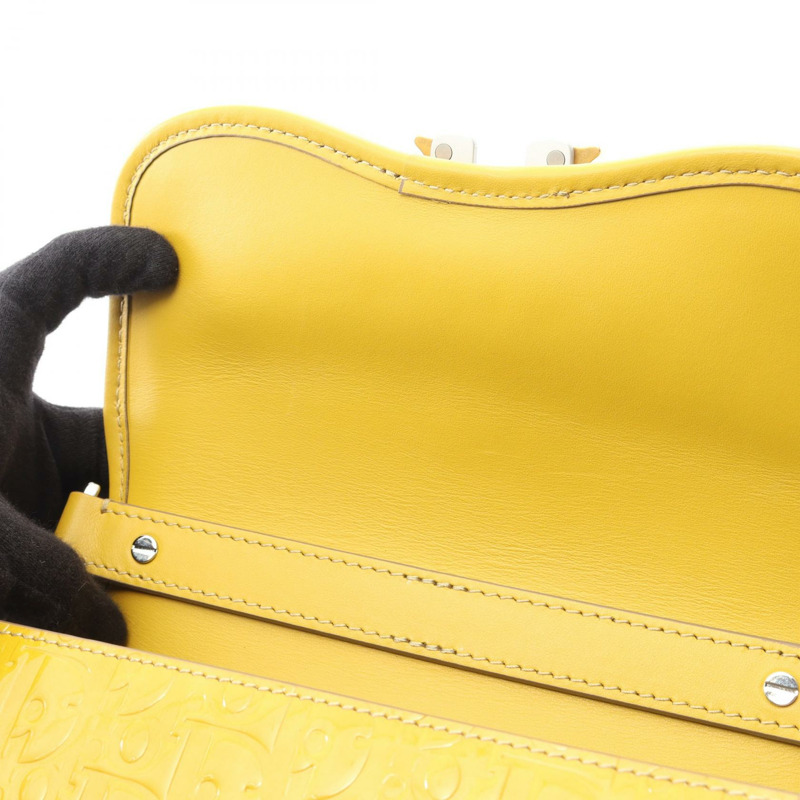 Dior GALLOP 迷你斜背包，漆皮黃色，二手女款-4
