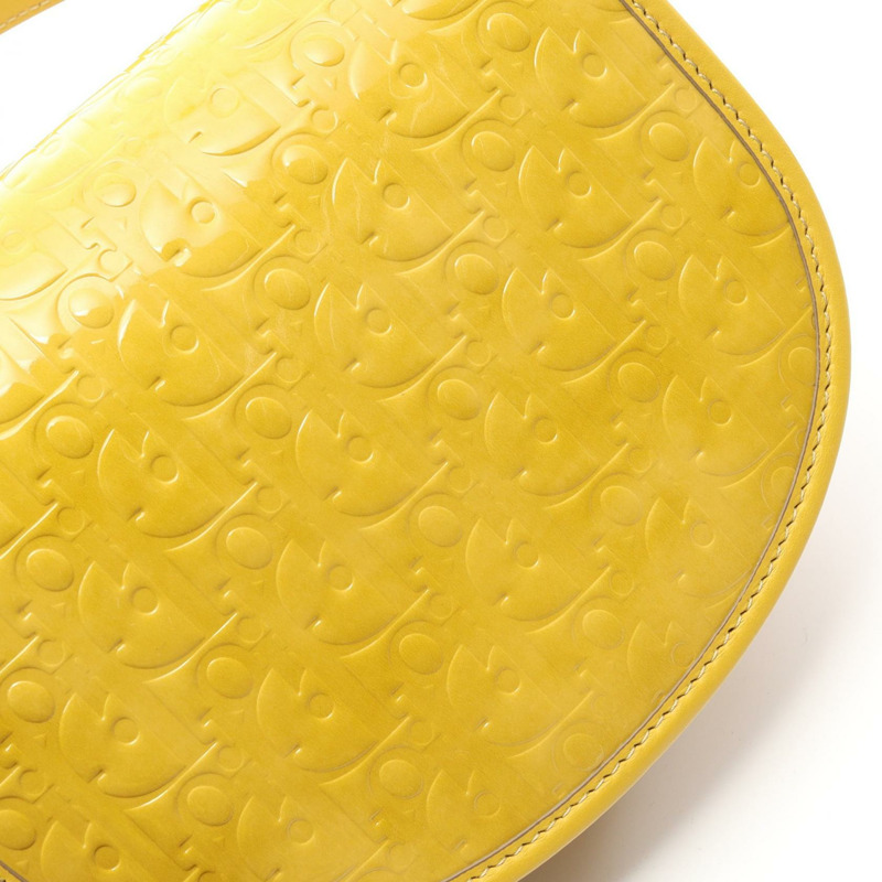 Dior GALLOP 迷你斜背包，漆皮黃色，二手女款-6