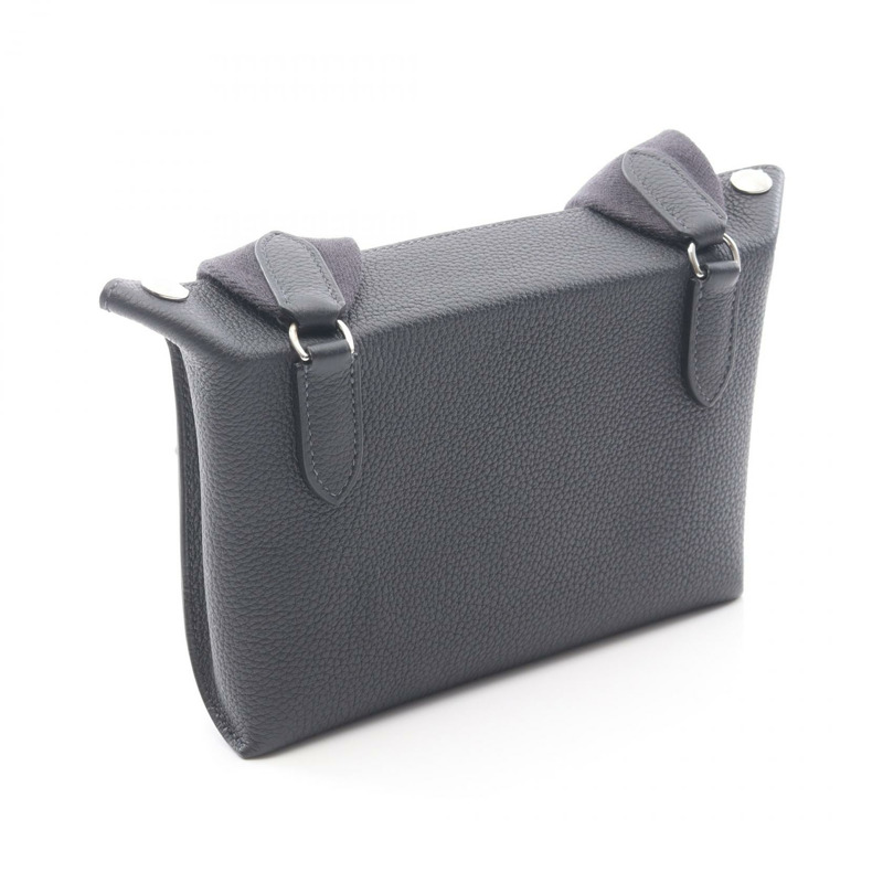 愛馬仕 Videpoches 肩挎包 084283CK Togo 皮革 黑色 SHW 二手 B-1