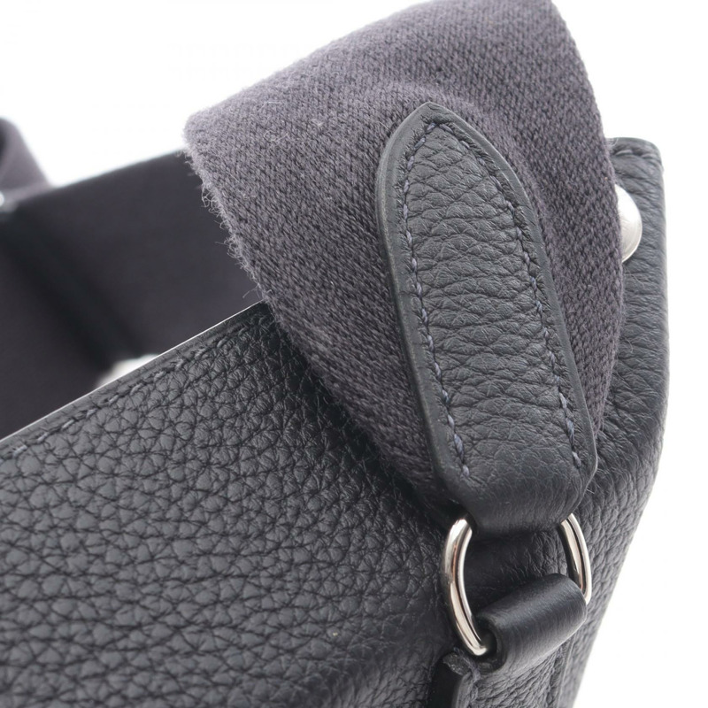 愛馬仕 Videpoches 肩挎包 084283CK Togo 皮革 黑色 SHW 二手 B-5