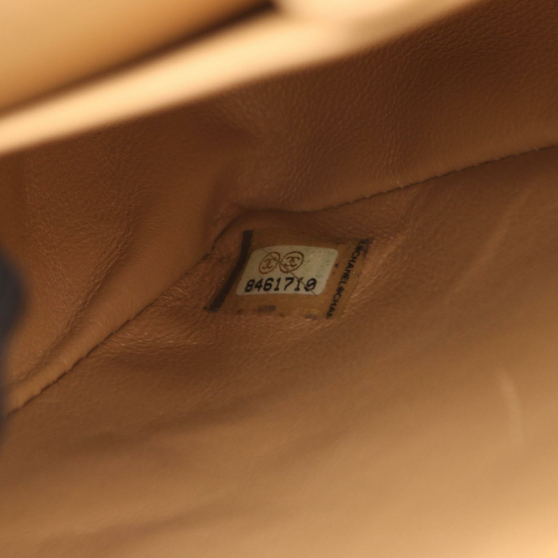 香奈兒 (CHANEL) Matelasse W 翻蓋鏈條肩背包 A01112 米色皮革 GHW 二手 CC-4