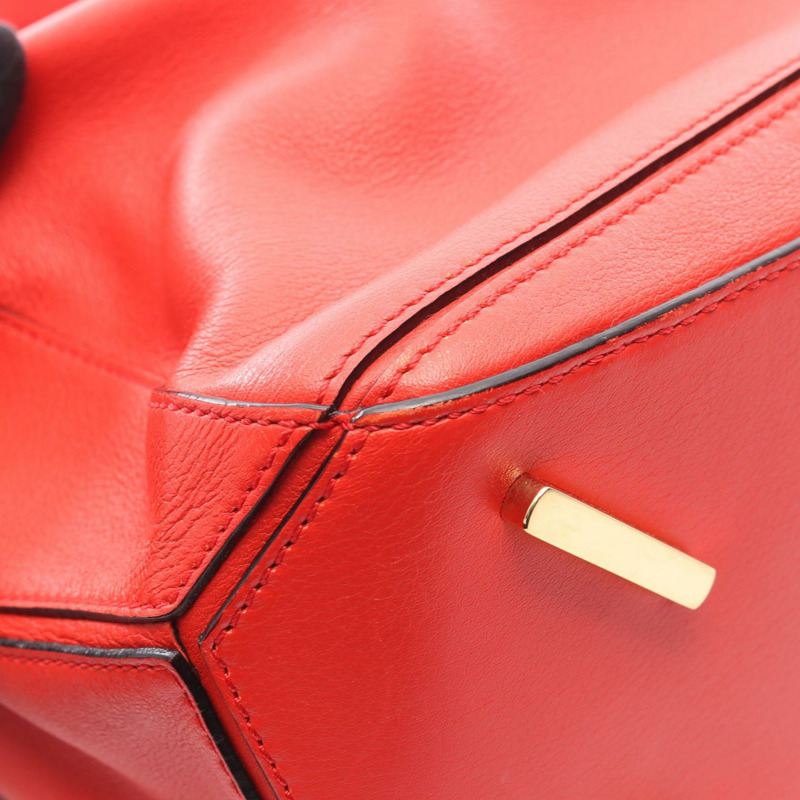 LOEWE Puzzle 中型斜挎包/單肩包/手提包，紅色真皮，二手女款-7