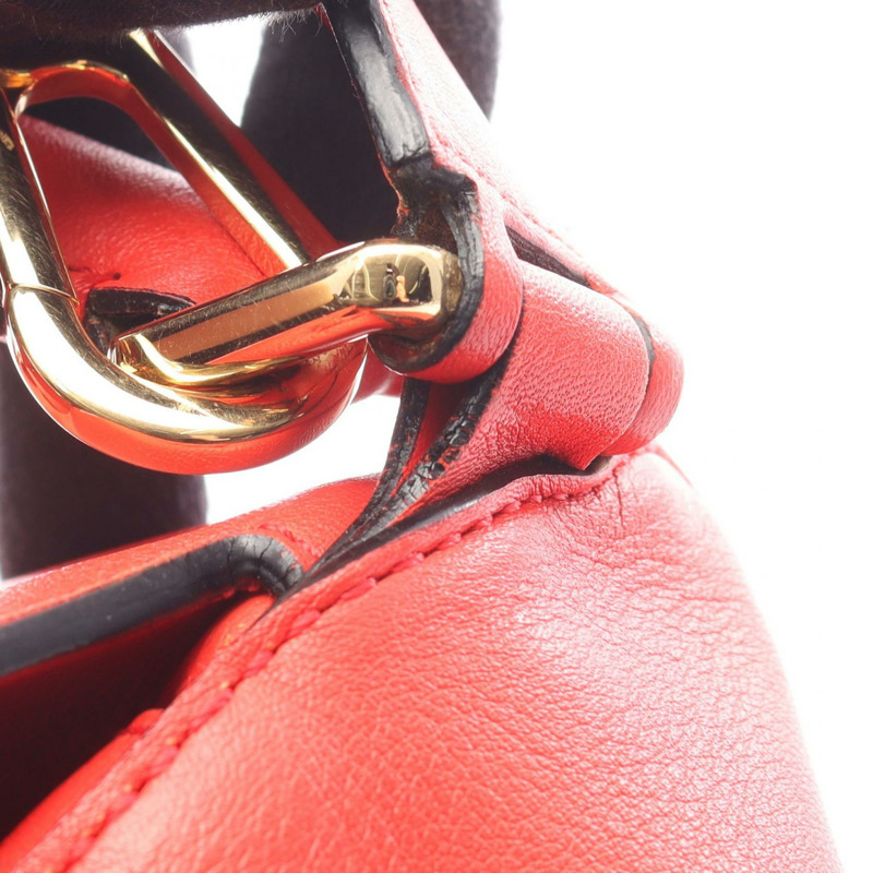 LOEWE Puzzle 中型斜挎包/單肩包/手提包，紅色真皮，二手女款-14