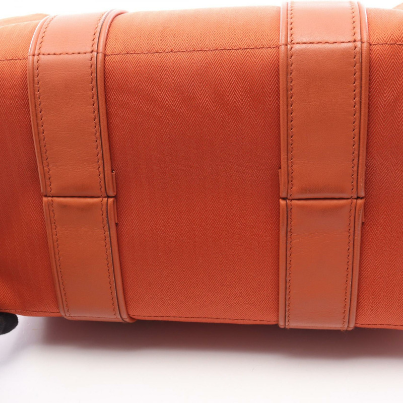 愛馬仕 Acapulco PM 手提包 047610CK 人字紋帆布 皮革 橙色 SHW 二手-6