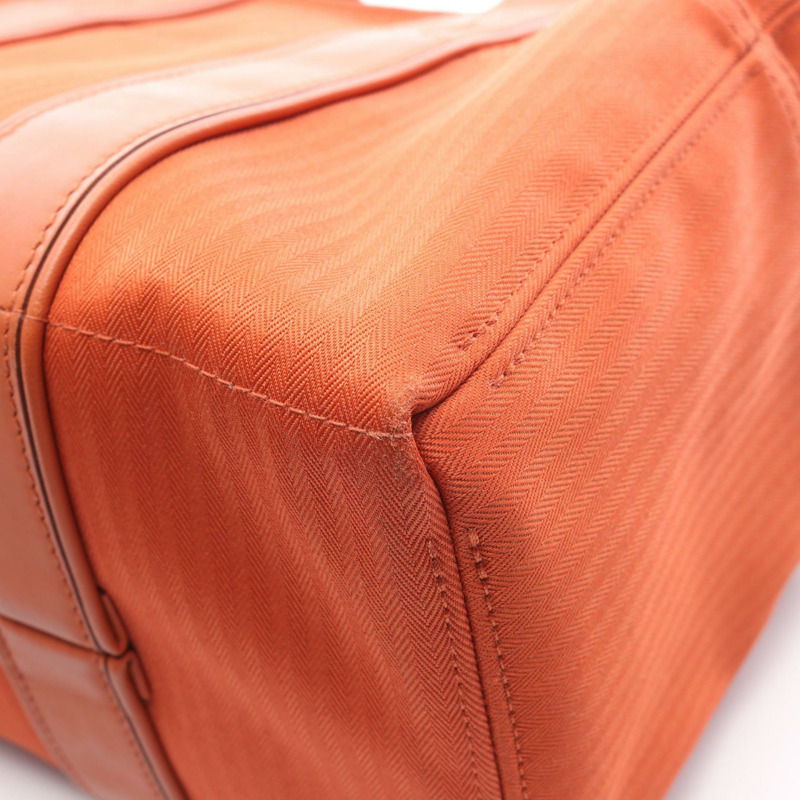 愛馬仕 Acapulco PM 手提包 047610CK 人字紋帆布 皮革 橙色 SHW 二手-8