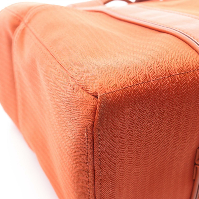 愛馬仕 Acapulco PM 手提包 047610CK 人字紋帆布 皮革 橙色 SHW 二手-10