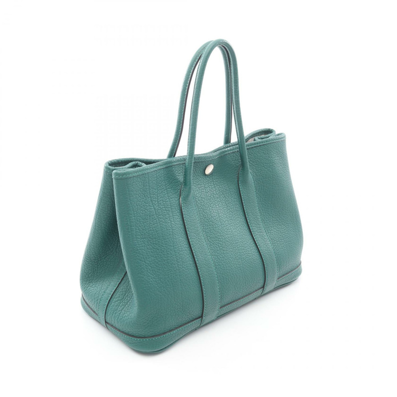 愛馬仕花園派對TPM托特包，Q Negonda皮革，綠色孔雀石色，SHW五金，二手-1