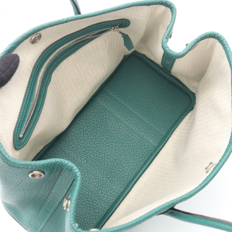 愛馬仕花園派對TPM托特包，Q Negonda皮革，綠色孔雀石色，SHW五金，二手-2