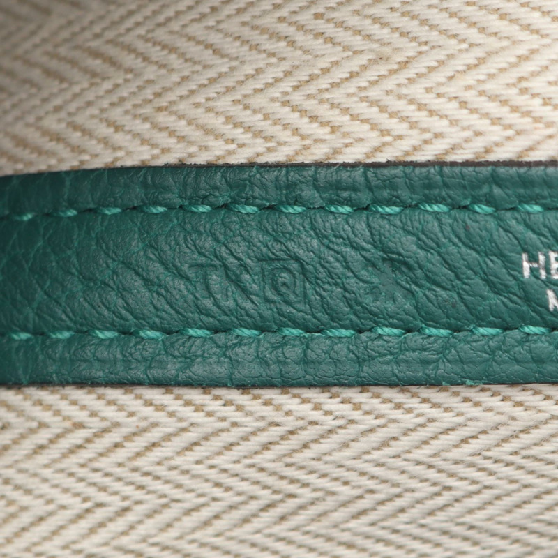 愛馬仕花園派對TPM托特包，Q Negonda皮革，綠色孔雀石色，SHW五金，二手-4