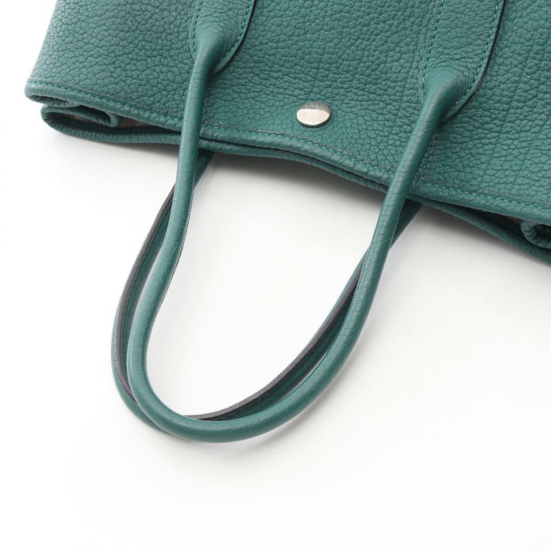 愛馬仕花園派對TPM托特包，Q Negonda皮革，綠色孔雀石色，SHW五金，二手-5