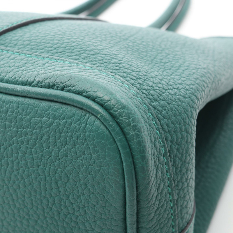 愛馬仕花園派對TPM托特包，Q Negonda皮革，綠色孔雀石色，SHW五金，二手-6