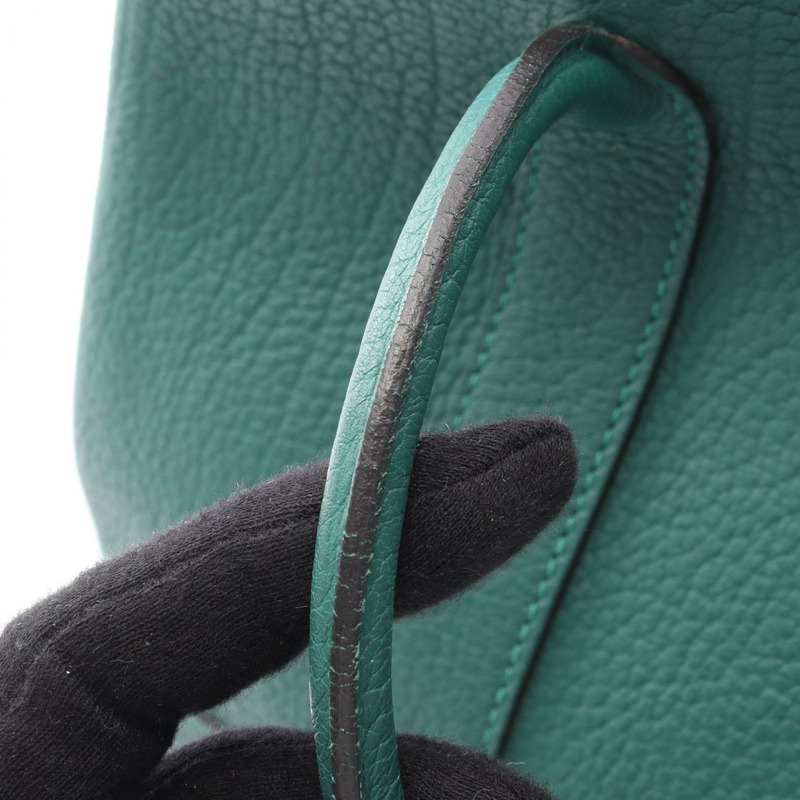 愛馬仕花園派對TPM托特包，Q Negonda皮革，綠色孔雀石色，SHW五金，二手-8