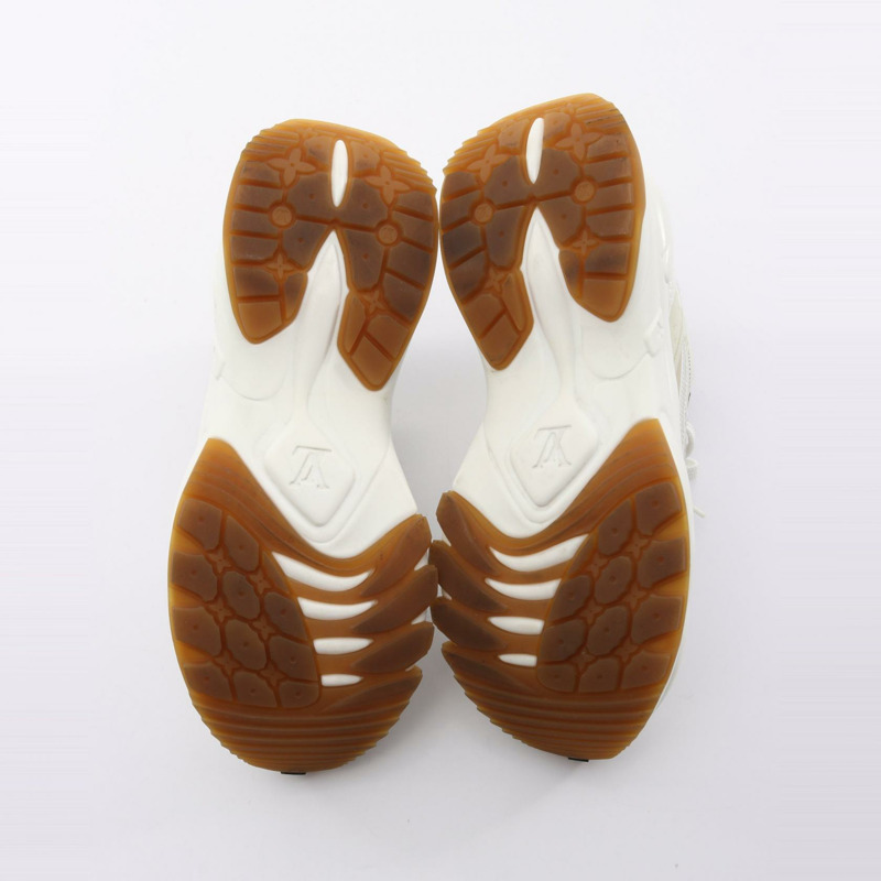 路易威登 Lin55 運動鞋 #37 鞋款 織品皮革 白色 金色 二手 女士-3