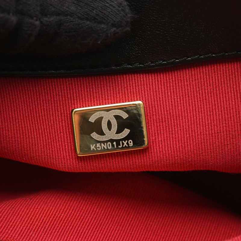 香奈兒 19 Matelasse 鏈條肩背斜背包 AS1160 黑色皮革 二手 CC-4