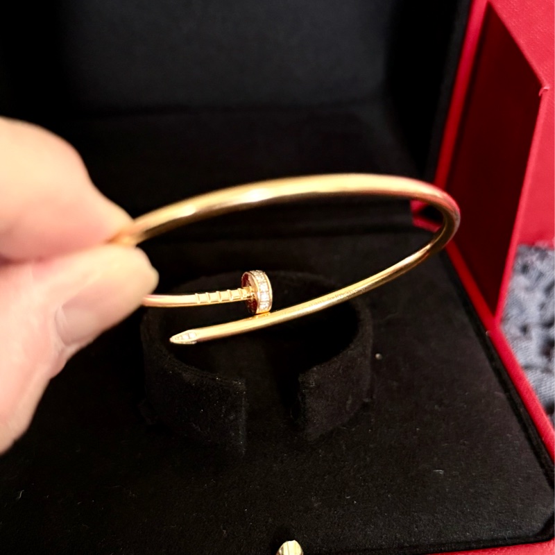 Cartier 玫瑰金釘子手環 15號 💫 JUSTE UN CLOU手環，小型款，鑽石-4