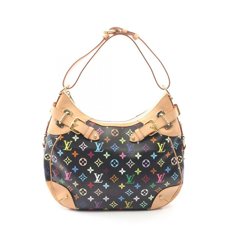 路易威登 Greta 肩背包 M40196 Monogram Multicolore 帆布 黑色 二手