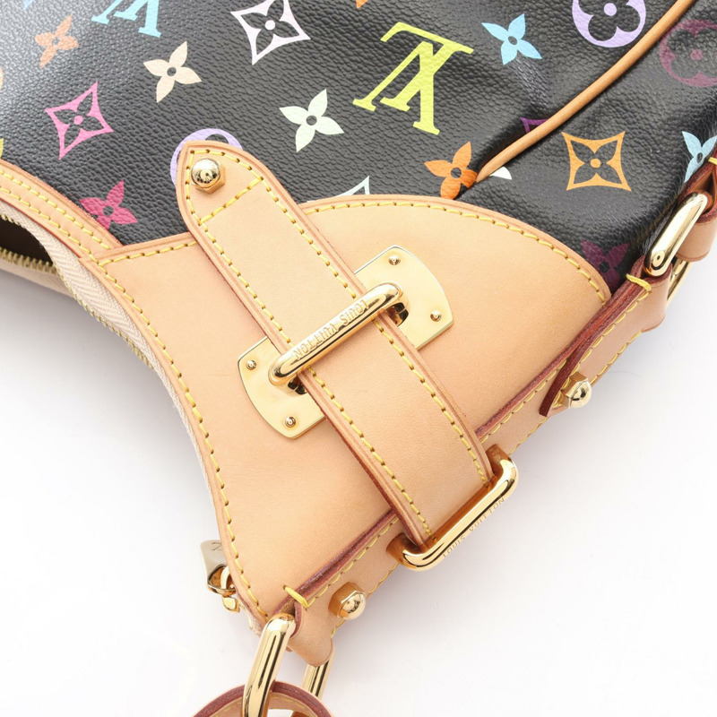 路易威登 Greta 肩背包 M40196 Monogram Multicolore 帆布 黑色 二手-7