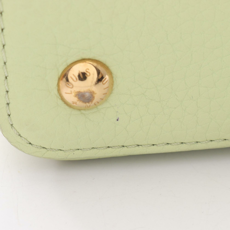 路易威登 Capucine MINI 單肩手提包 M22916 皮革 綠色 白色 二手-6