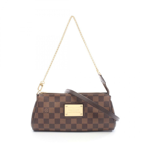 路易威登 Eva 鏈條斜背包 N55213 Damier 皮革 棕色 Ebene 二手