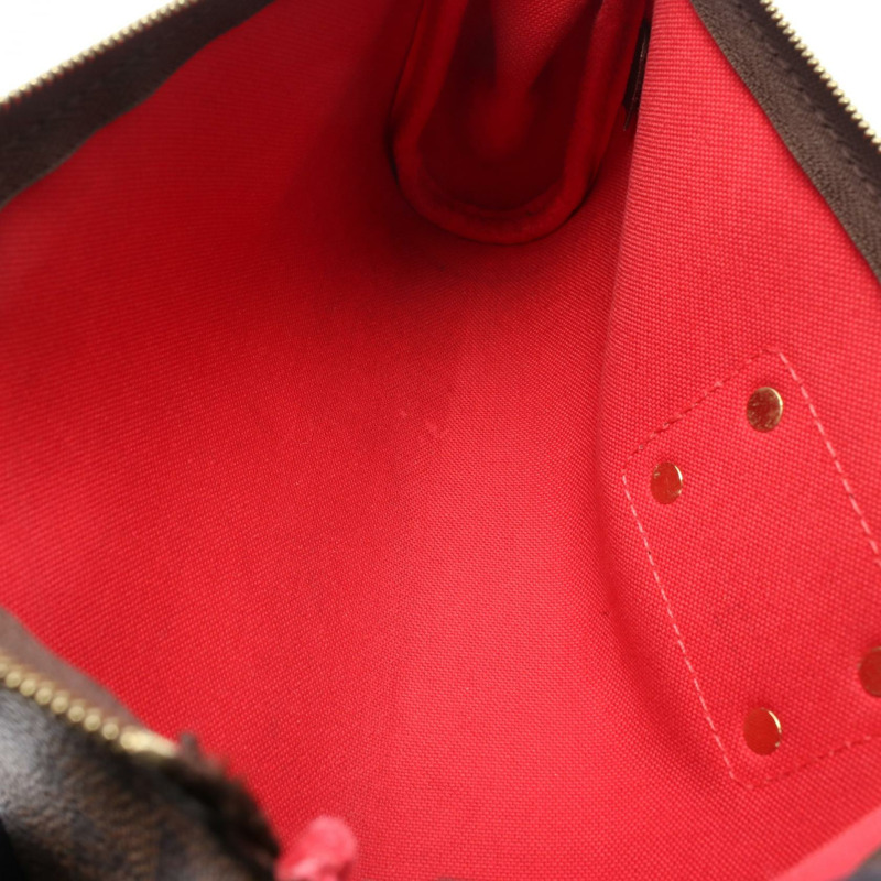 路易威登 Eva 鏈條斜背包 N55213 Damier 皮革 棕色 Ebene 二手-6