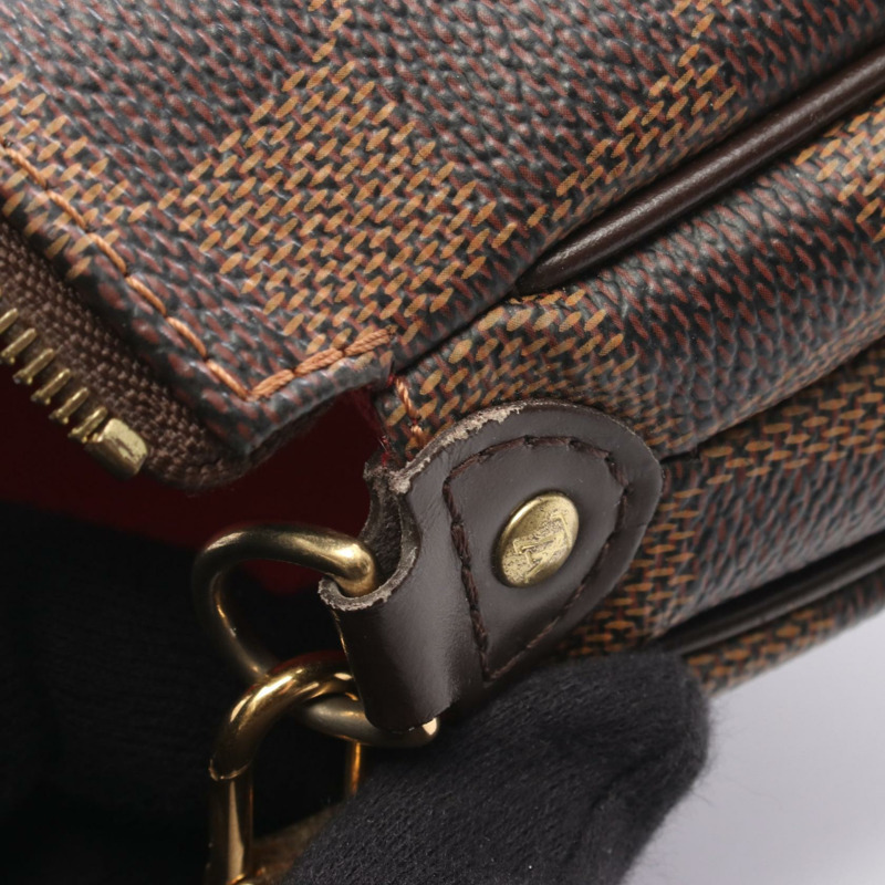 路易威登 Eva 鏈條斜背包 N55213 Damier 皮革 棕色 Ebene 二手-8