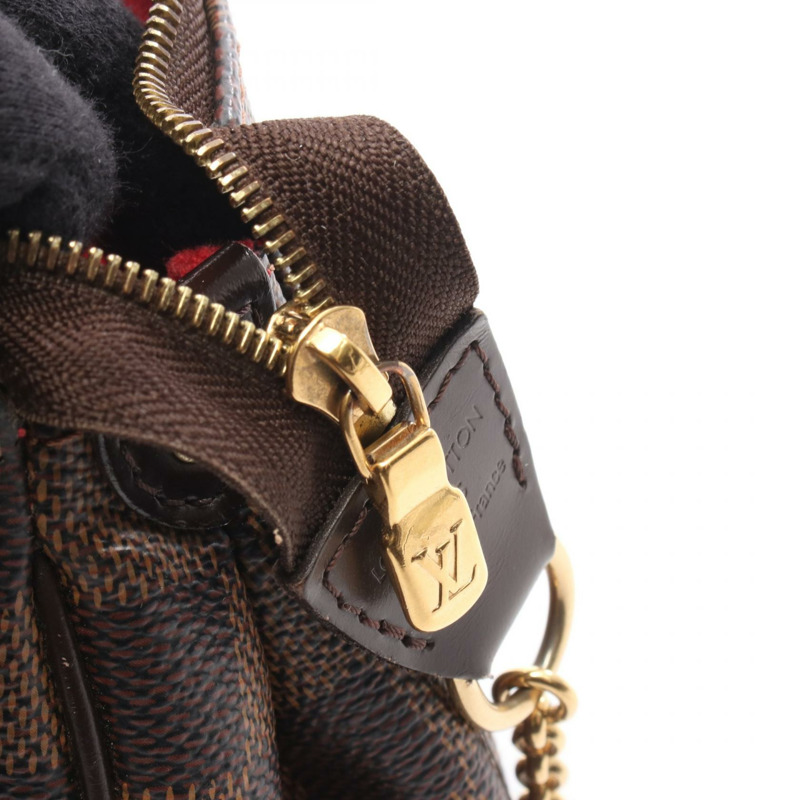 路易威登 Eva 鏈條斜背包 N55213 Damier 皮革 棕色 Ebene 二手-9