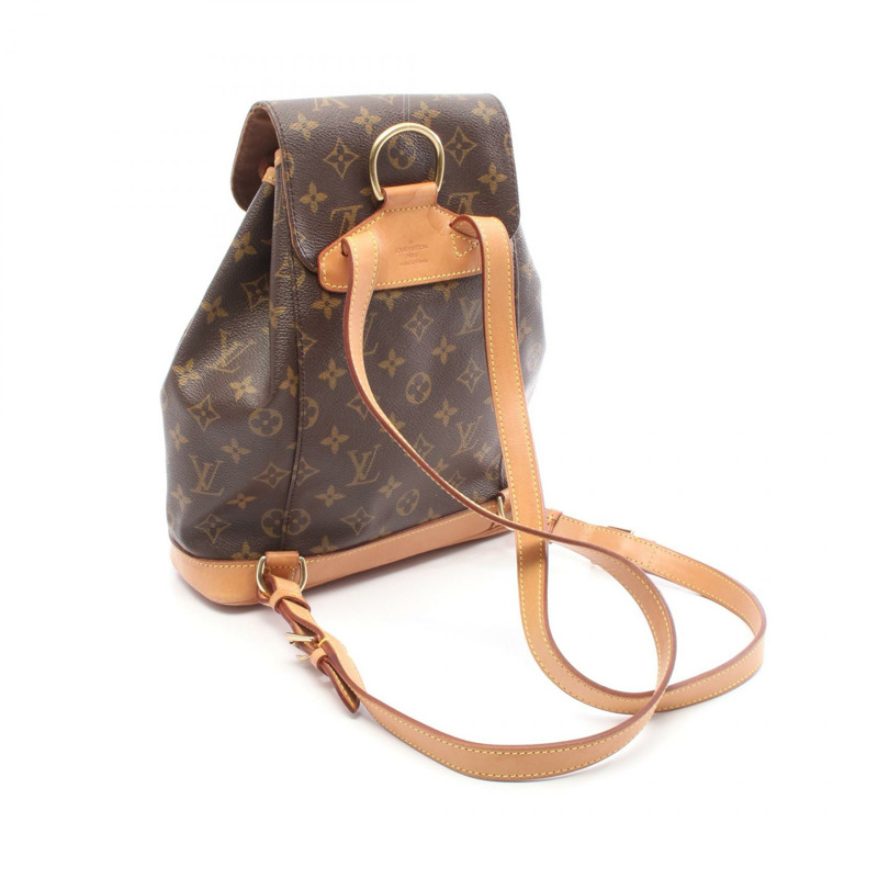 路易威登 Montsouris MM 雙肩包 M51136 Monogram 皮革 棕色 二手-1