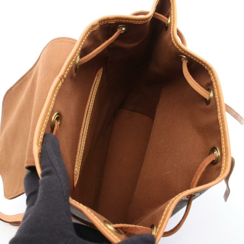 路易威登 Montsouris MM 雙肩包 M51136 Monogram 皮革 棕色 二手-2