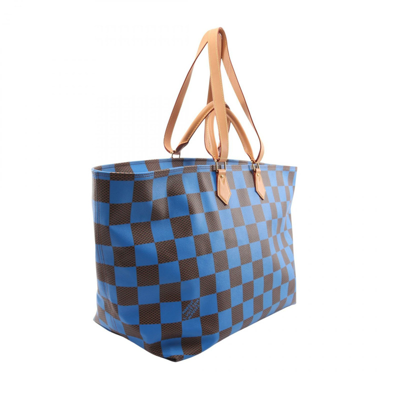 路易威登 Sac Plat Soft EW 手提包 N40557 Damier Pop 皮革 棕藍色-1