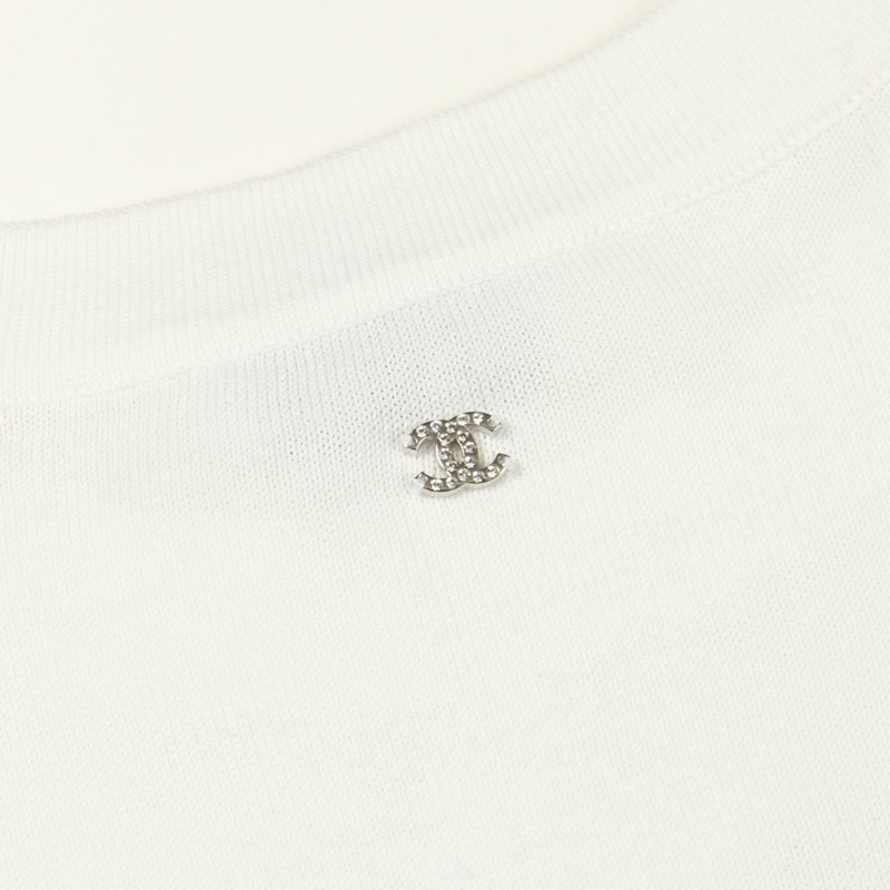 香奈兒 (CHANEL) 星形可可標誌寬鬆短袖T卹 白色 二手 女款 #36-7