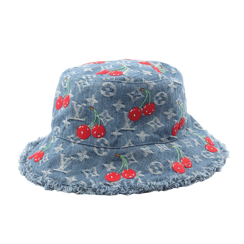 路易威登 LV × TM MonogramCherry 棉質藍色二手女帽-0