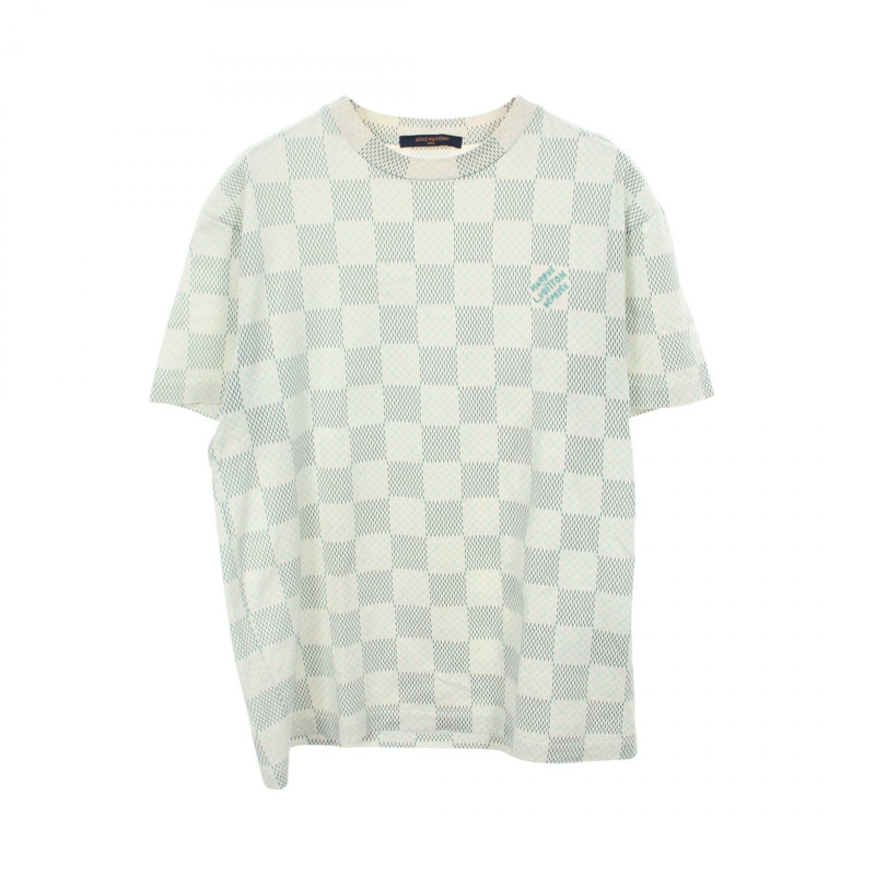路易威登 Damier Monogram T 卹 RM242MM NPG 棉質 白色 綠色 二手 男款-0