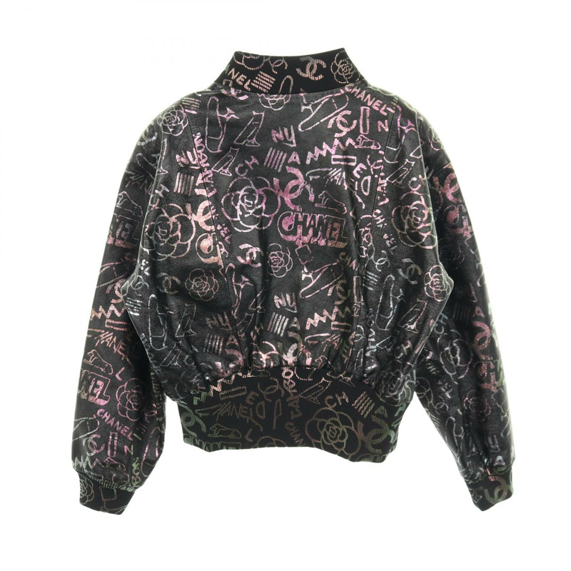 香奈兒 (CHANEL) 36號羊皮真絲黑色多色拼接夾克，二手女款 CC-1