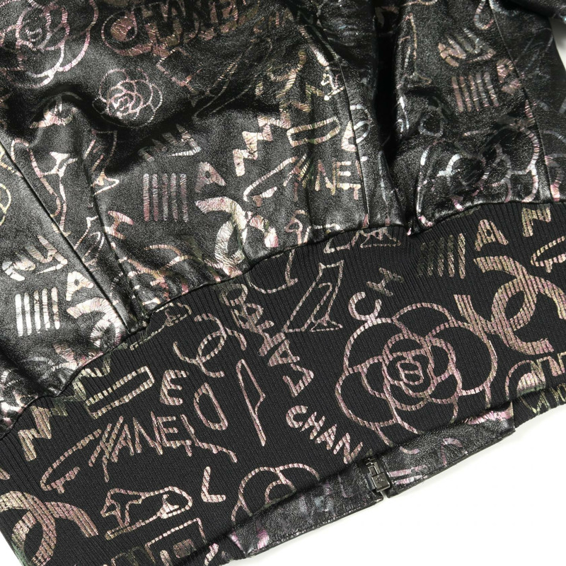 香奈兒 (CHANEL) 36號羊皮真絲黑色多色拼接夾克，二手女款 CC-9