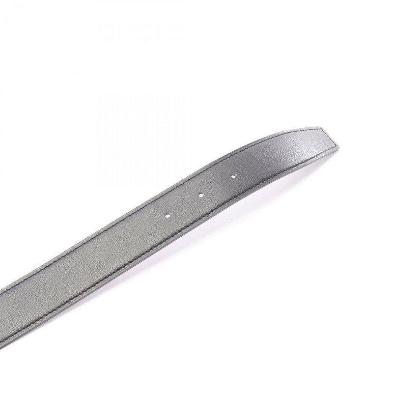 愛馬仕 Constance H 雙面皮帶,Box 小牛 Togo 皮革,黑色/棕色,SHW,二手。-2