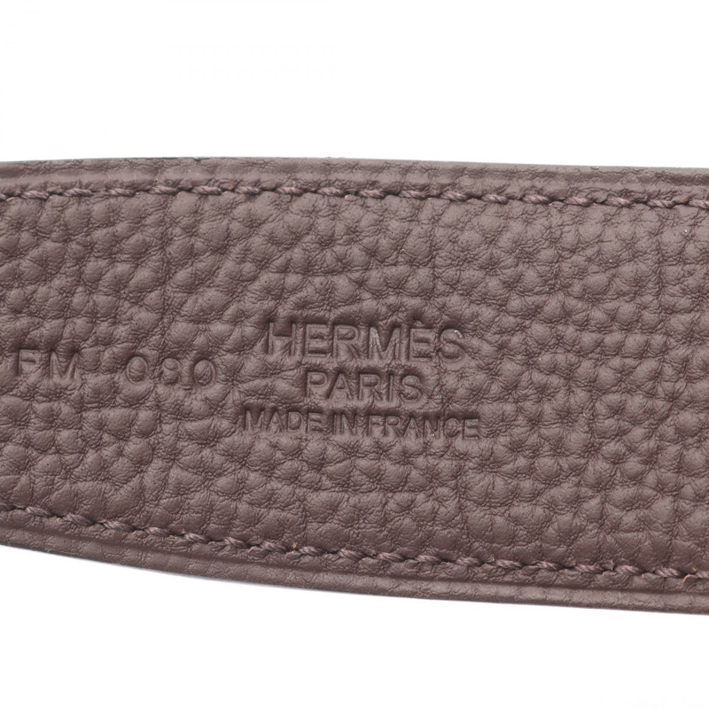 愛馬仕 Constance H 雙面皮帶,Box 小牛 Togo 皮革,黑色/棕色,SHW,二手。-3