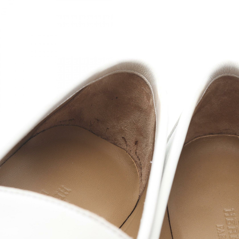 愛馬仕 Paris 樂福鞋 #35 231048Z 白色真皮二手女鞋-9