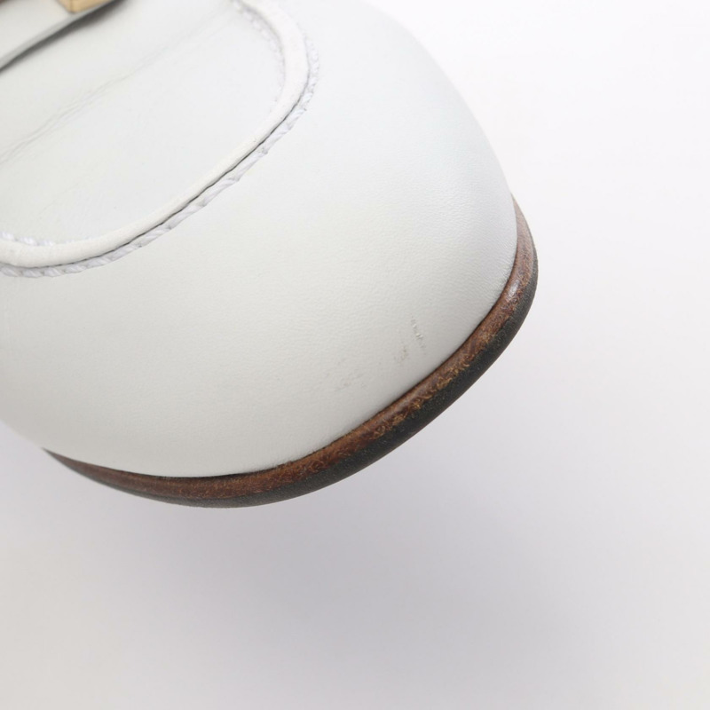 愛馬仕 Paris 樂福鞋 #35 231048Z 白色真皮二手女鞋-12