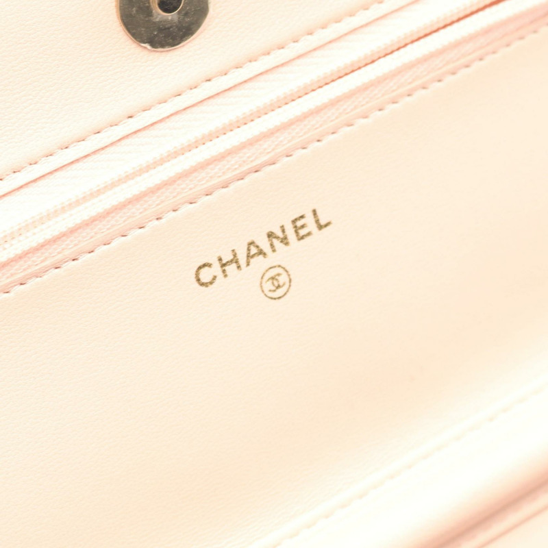 香奈兒 (CHANEL) 絎縫鏈條肩背斜背包錢包 AP3657 皮革 黑色 GHW-3