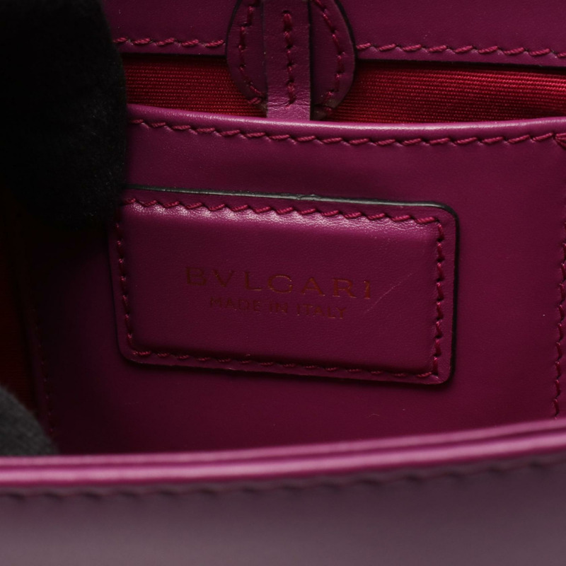 寶格麗 Serpenti Forever 鏈條肩背斜背包，粉紅色紫色皮革，二手-3