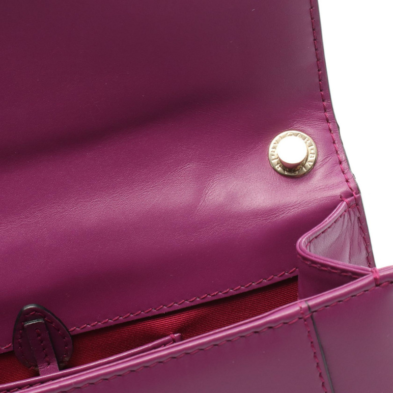 寶格麗 Serpenti Forever 鏈條肩背斜背包，粉紅色紫色皮革，二手-4