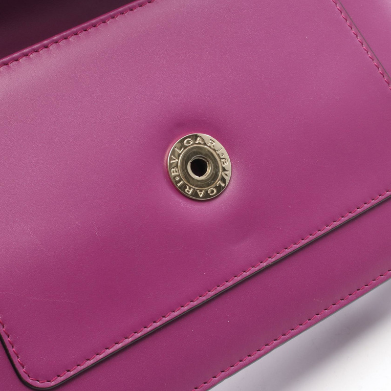 寶格麗 Serpenti Forever 鏈條肩背斜背包，粉紅色紫色皮革，二手-5