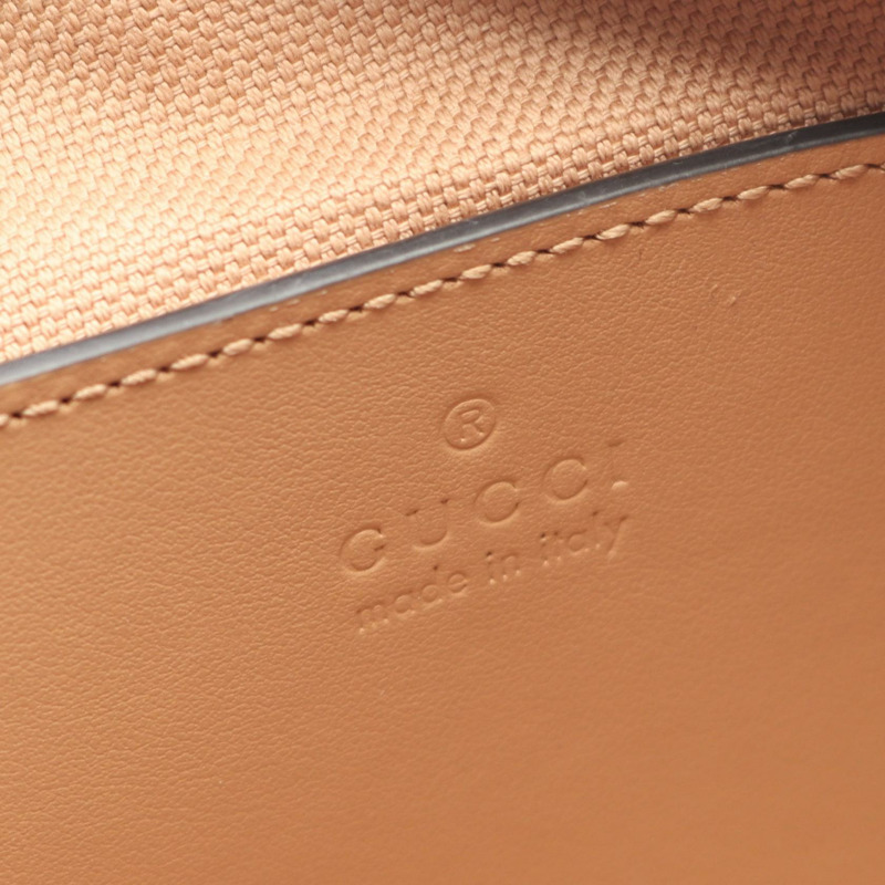 GUCCI GG Marmont 手提包 739166 皮革 米色 二手 女士-3