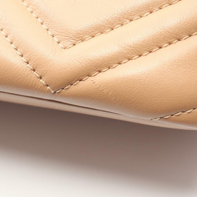 GUCCI GG Marmont 手提包 739166 皮革 米色 二手 女士-5