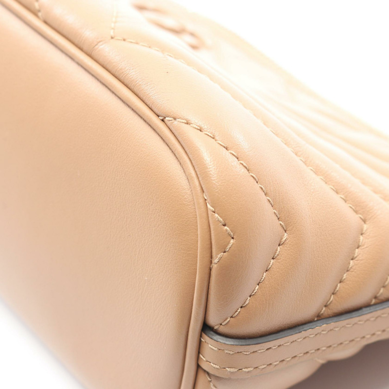 GUCCI GG Marmont 手提包 739166 皮革 米色 二手 女士-6