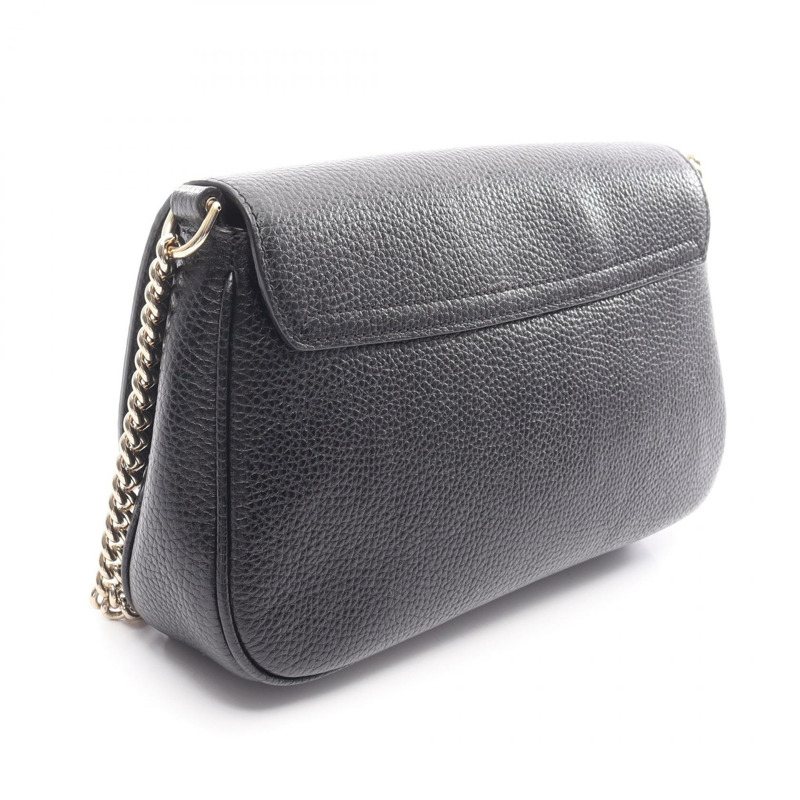 GUCCI Soho 互扣式 G 鏈條單肩斜背包 536224 黑色皮革 二手-1