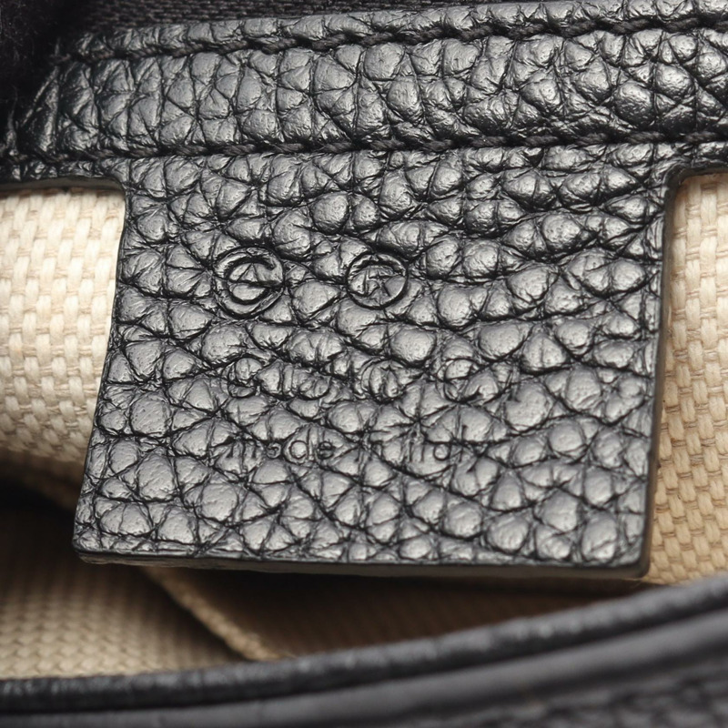 GUCCI Soho 互扣式 G 鏈條單肩斜背包 536224 黑色皮革 二手-3